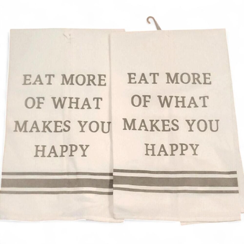 Hobby Lobby 'Eat More Of What Makes You Happy' Kitchen Towels